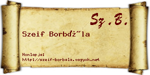 Szeif Borbála névjegykártya