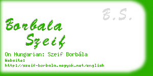 borbala szeif business card